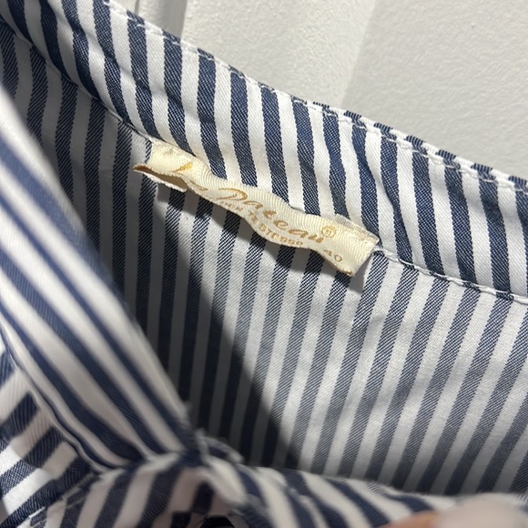 One shoulder summer navy with white stripes dress - Picture 2 of 3